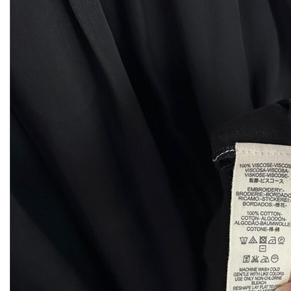 Free People Late Night Picnic Smocked Mini Dress Black Small Dark Romantic - Picture 8 of 8